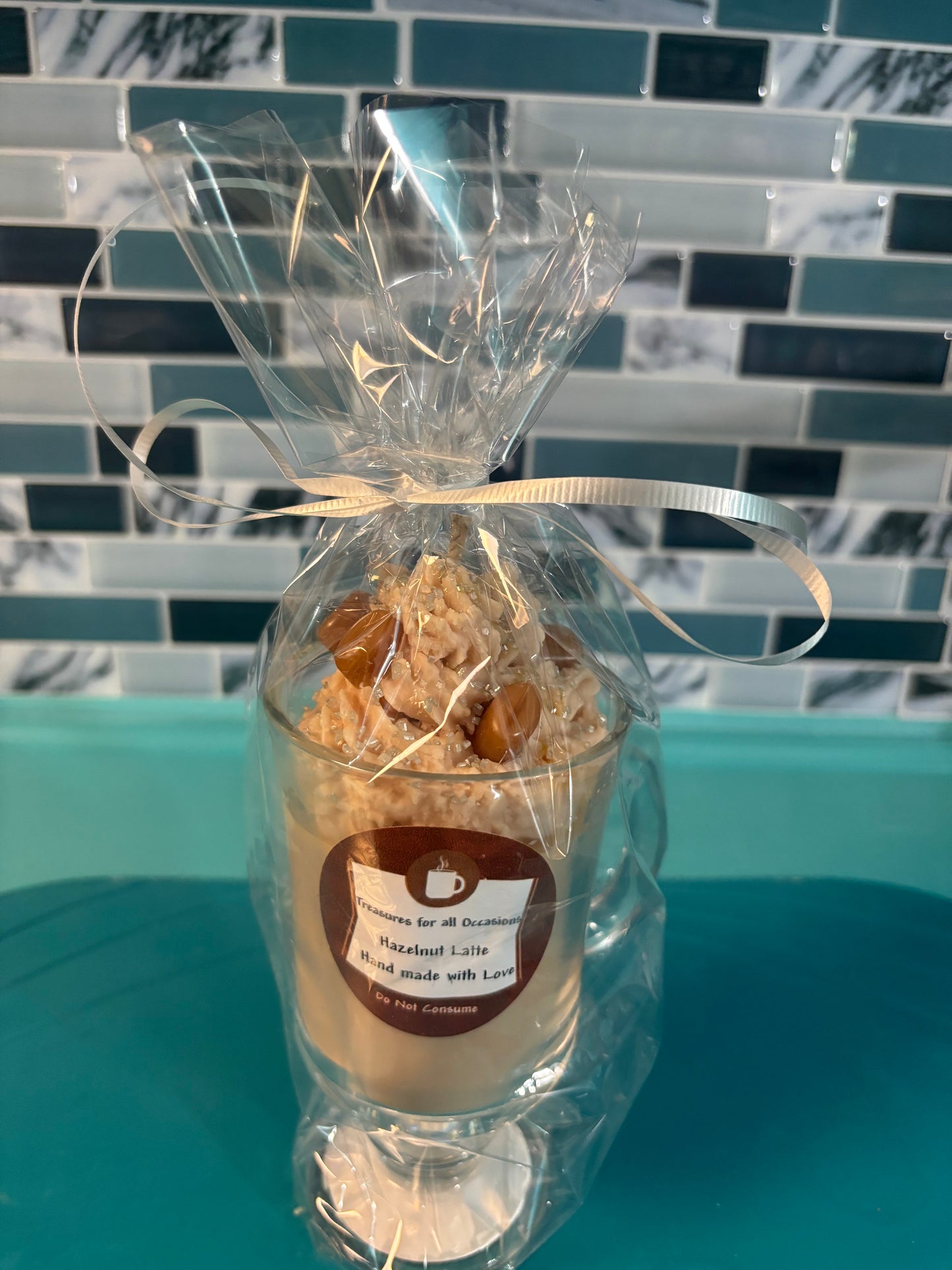 Hazelnut Latte coffee cup candle