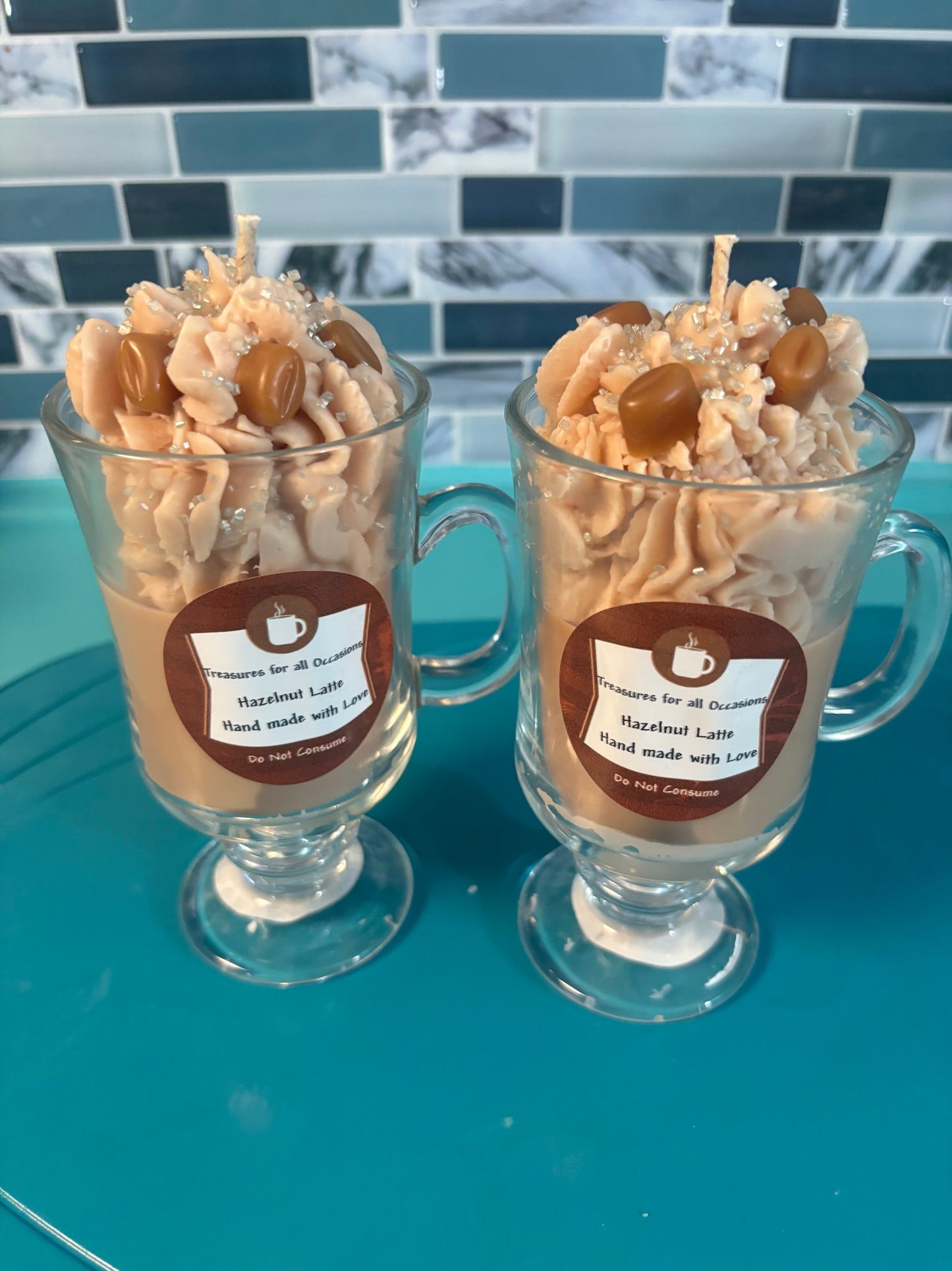 Hazelnut Latte coffee cup candle