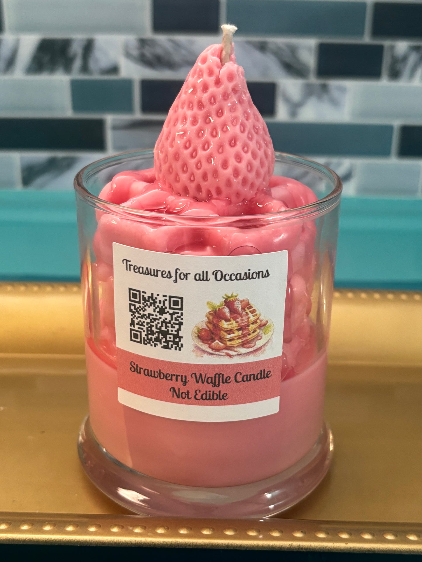 Strawberry Glazed Waffle Candle