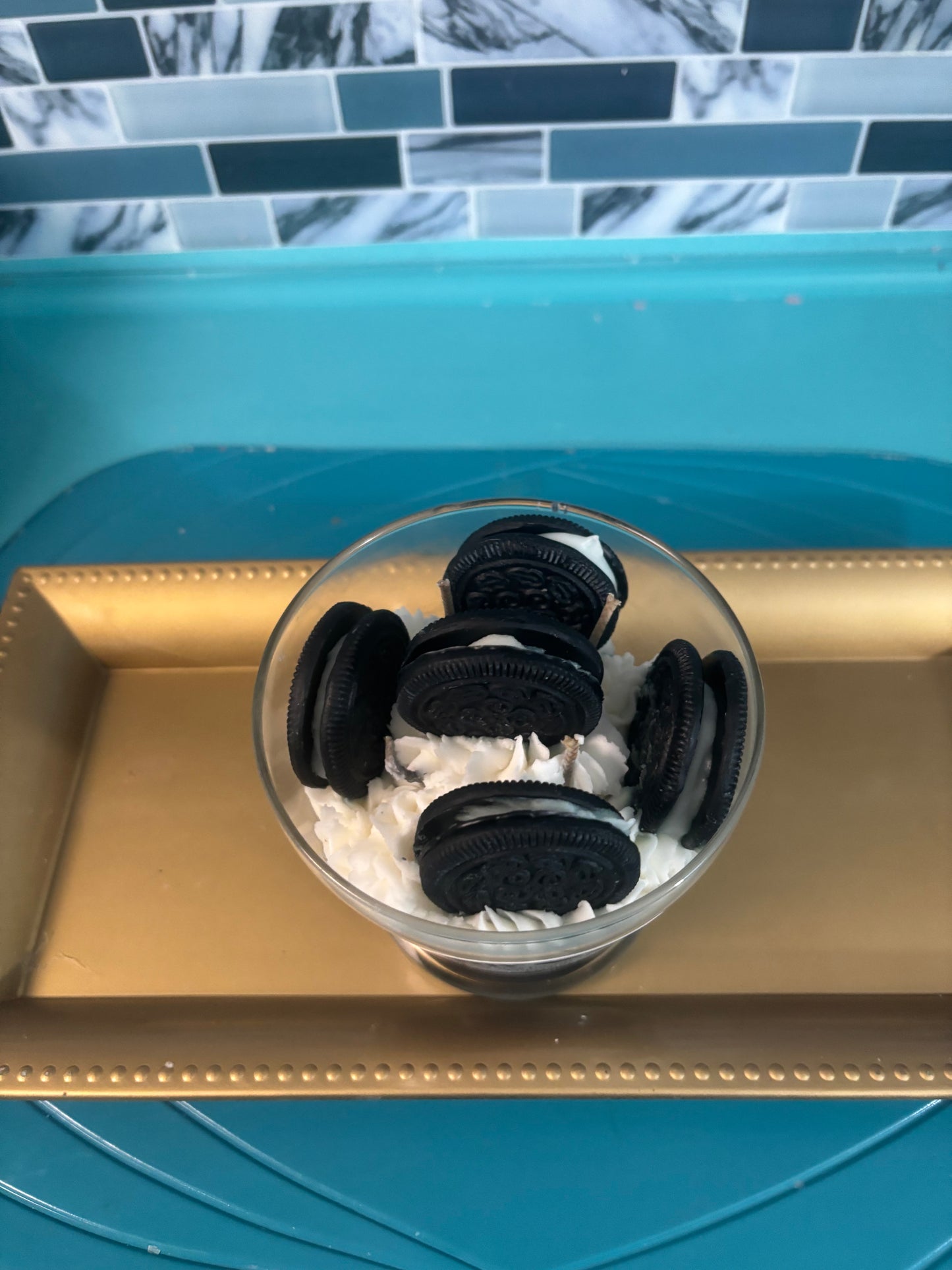 Chocolate cookie and cream Dessert Candle
