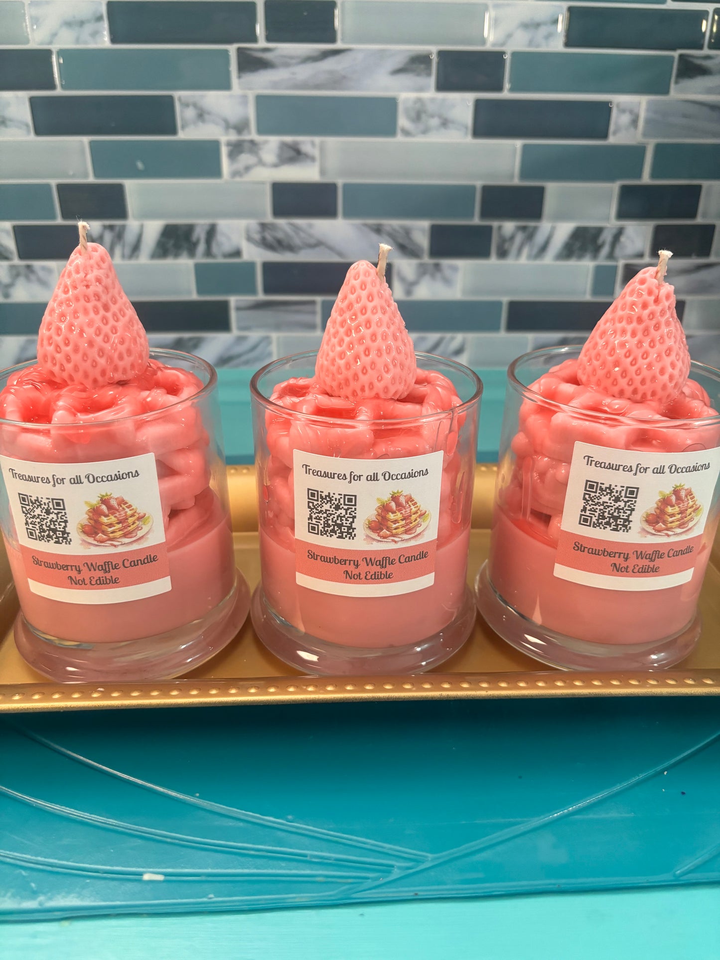 Strawberry Glazed Waffle Candle