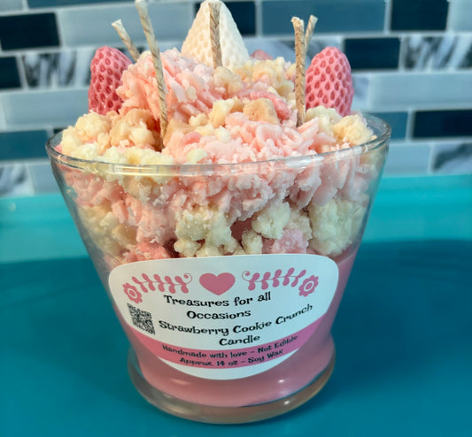 Strawberry Crunch Dessert Candle